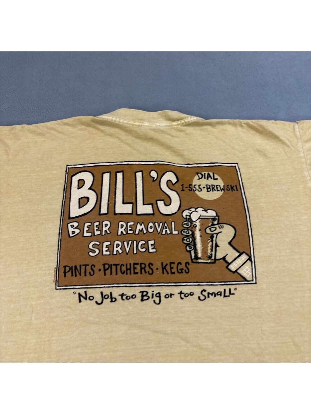Vintage Bills Beer Removal Service Humor Joke T Shirt XL Beer Dyed - Picture 4 of 7
